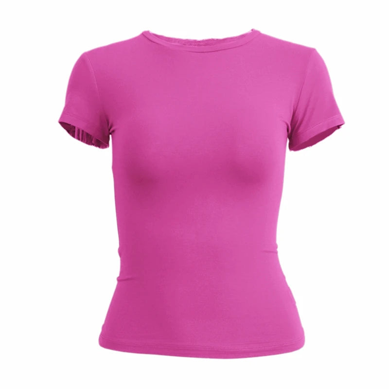 Sporty O-Neck Tee: Y2K Inspired Design