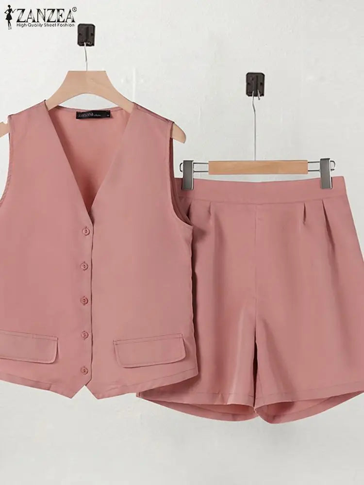 Casual Office Suit: Elastic Waist for Comfort and Style