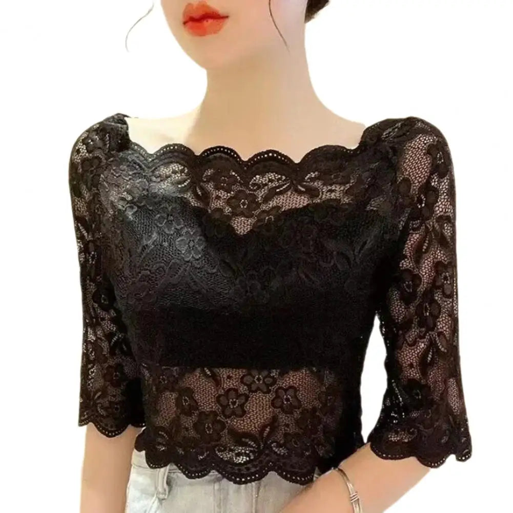 Transparent Rhythm: Sexy Lace Blouses