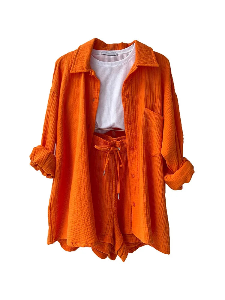 Casual Two-Piece: Summer Suit with Solid Charm