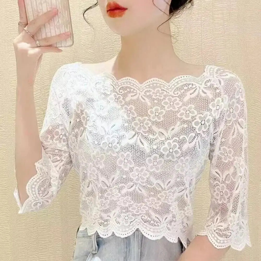Transparent Rhythm: Sexy Lace Blouses